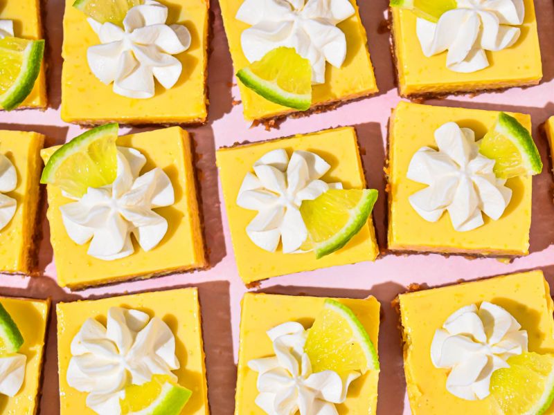 Key lime pie bars made strategically with our cannabis dosage calculator.